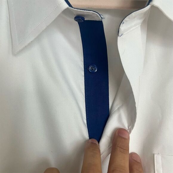 Paul Fredrick Men's White Dress Shirt Size 20 Classic Fit Long Sleeve - Picture 2 of 5